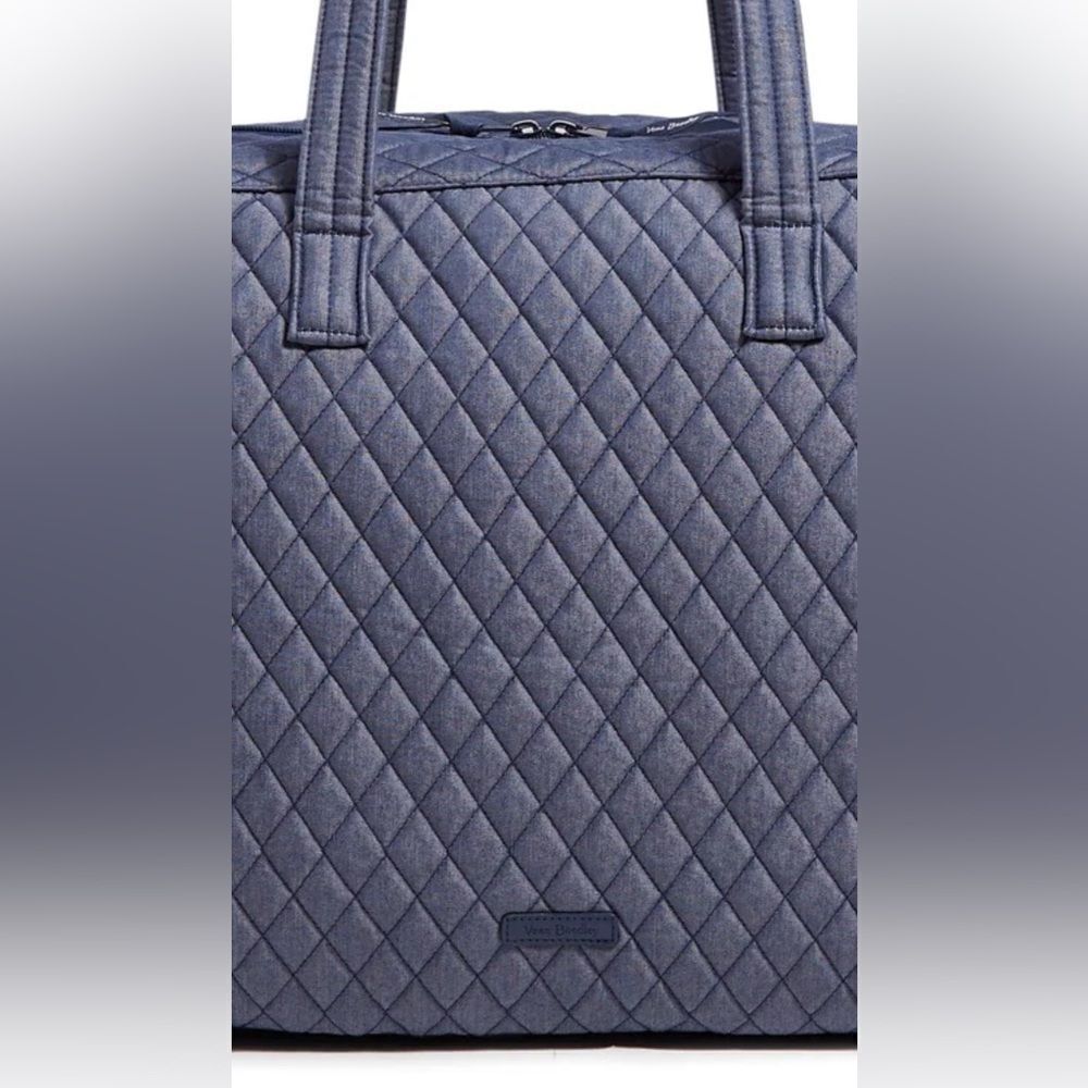Vera Bradley Denim Moonlight NavyβQuilted Grand Traveler Bag - Picture 5 of 8